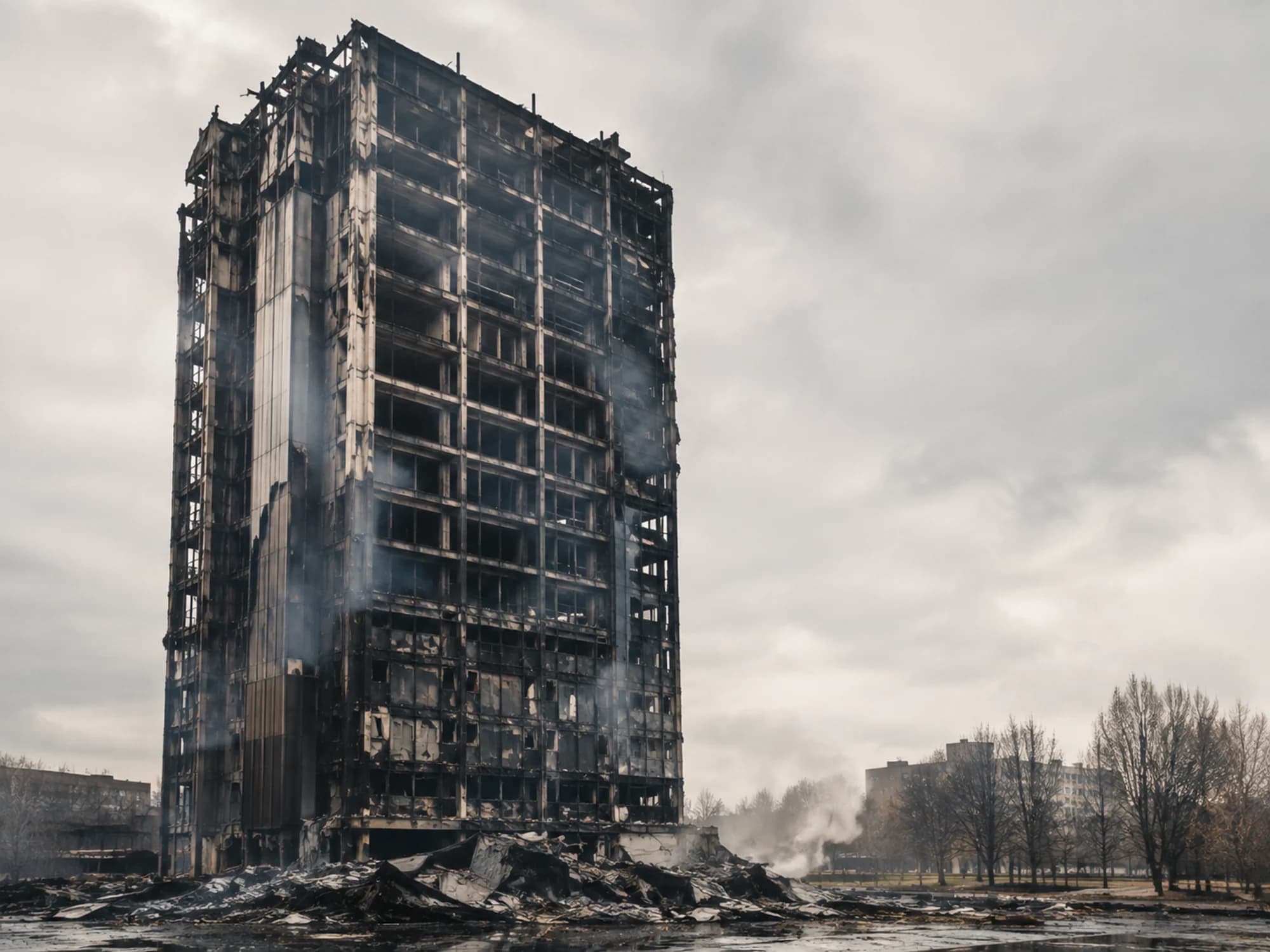 Constatation technique après un incendie affectant des équipements.